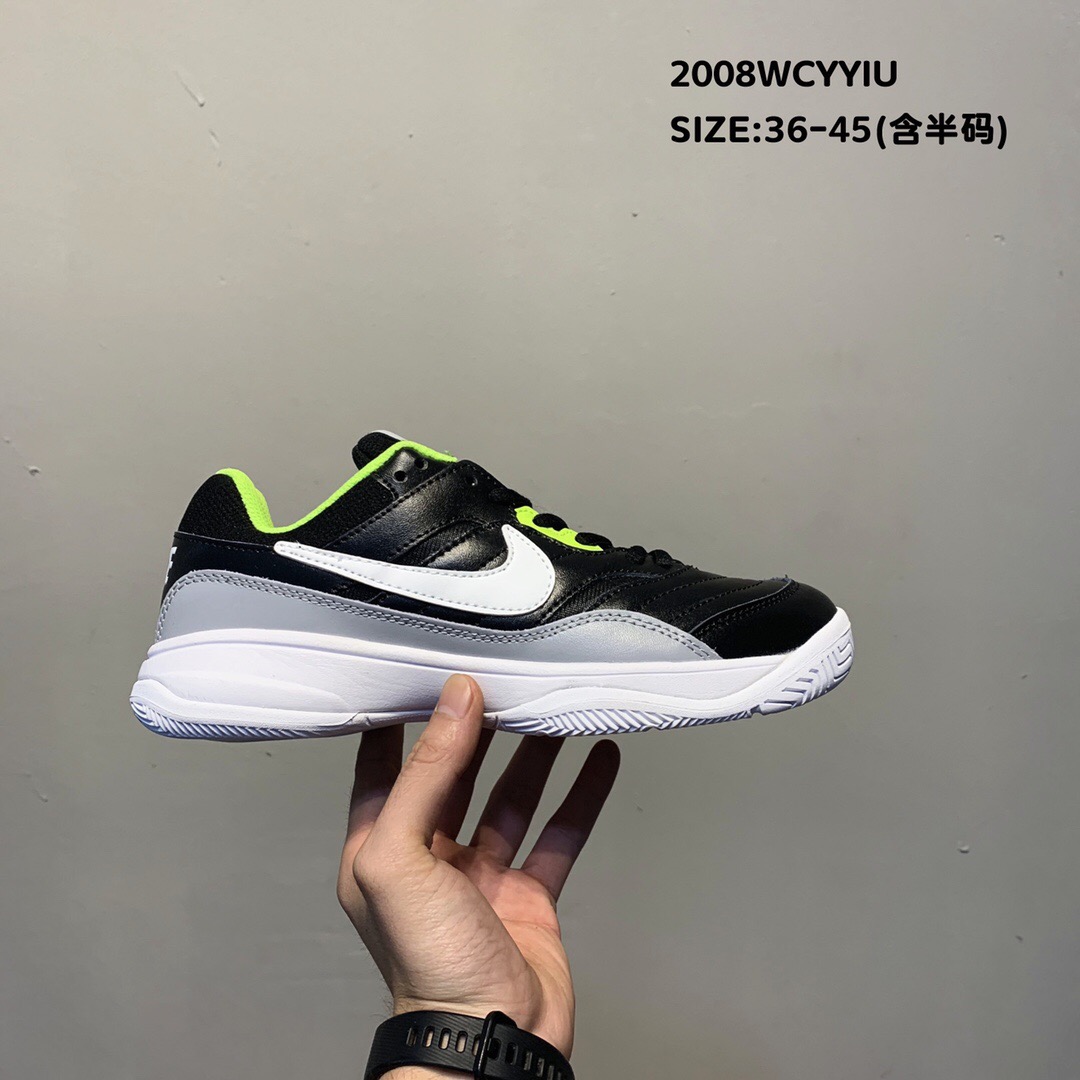 2020 Men Nike Court Lite II Black White Green Shoes